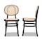 Baxton Studio Garold Mid-Century Brown Woven Rattan and Black Wood 2-Piece Cane Dining Chair Set PR 195-2PC-12386-ZORO - alternate 8